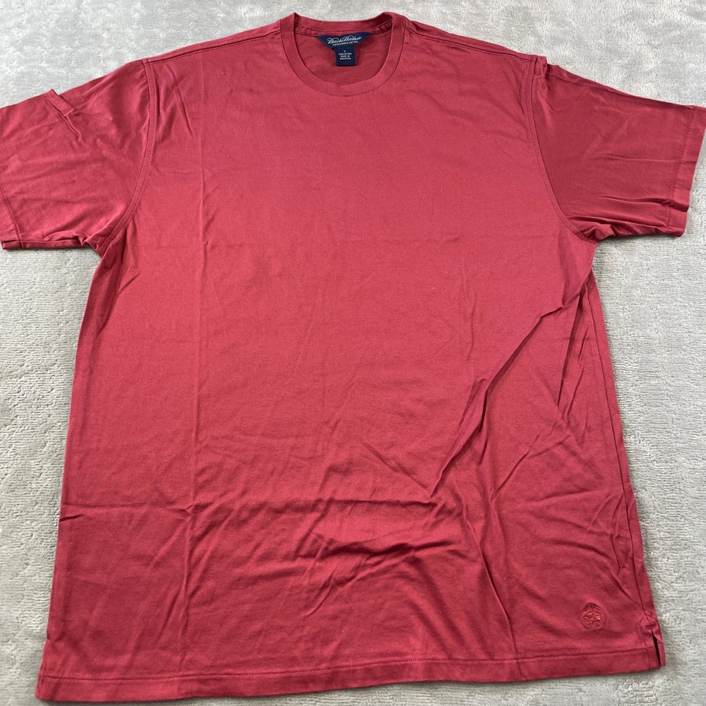 Brooks Brothers T Shirt Mens Large Red Mercerized Cotton Short Sleeve Crew Neck